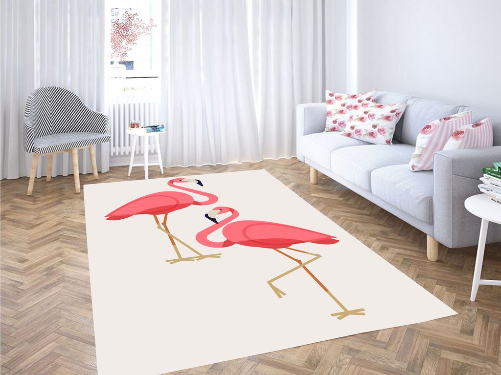 Flamingo Vector Cute Living Room Modern Carpet Rectangle Rug