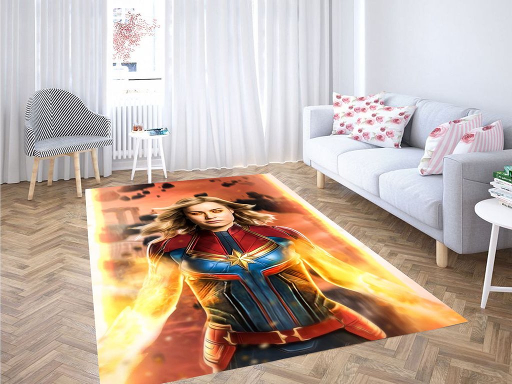 Flare Captain Marvel Living Room Modern Carpet Rectangle Rug