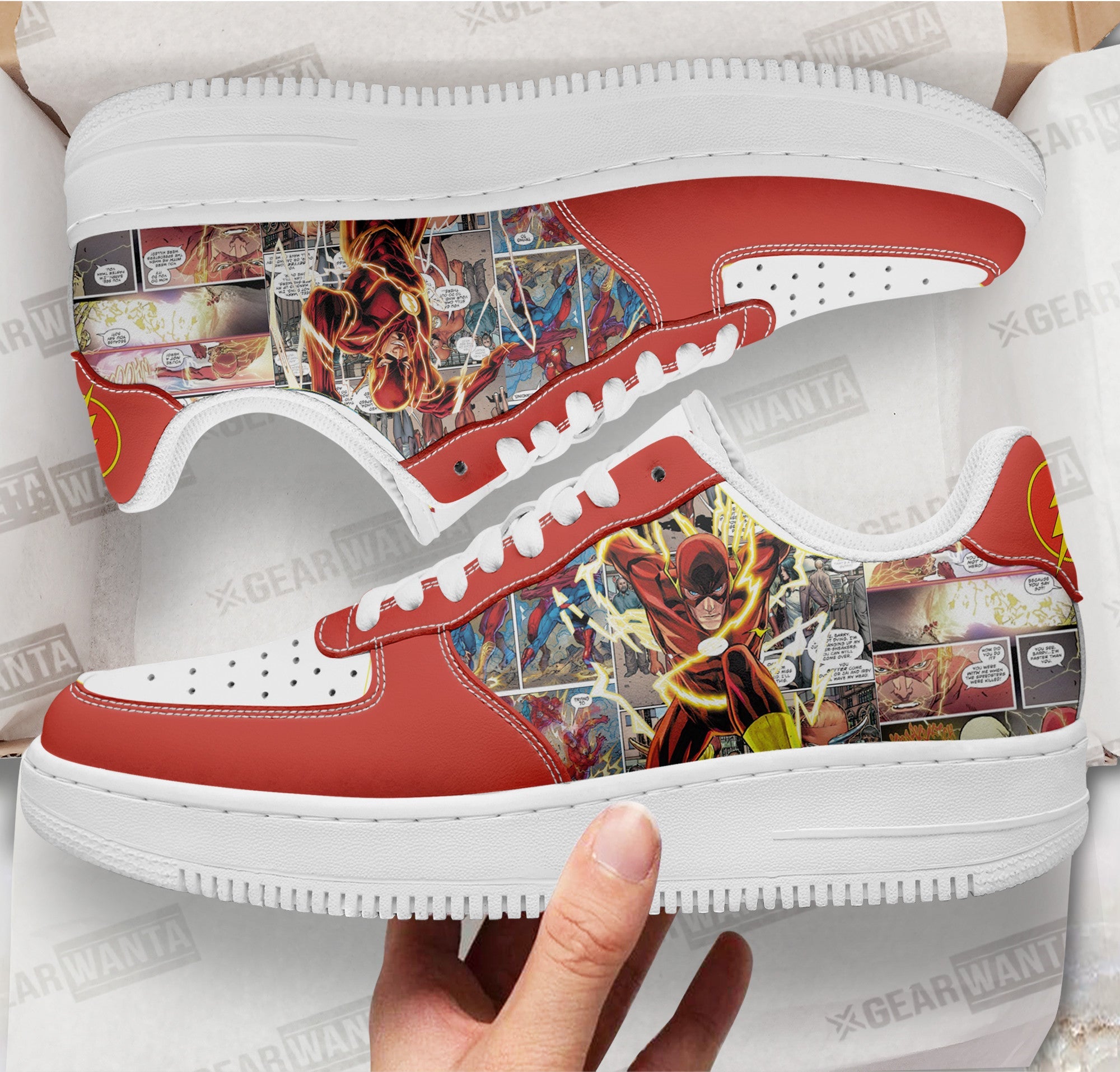 Flash Air Sneakers Custom Superhero Comic Shoes