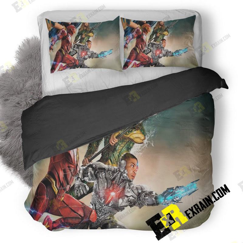 Flash Cyborg Aquaman Justice League 3D Customized Duvet Cover Bedding Set