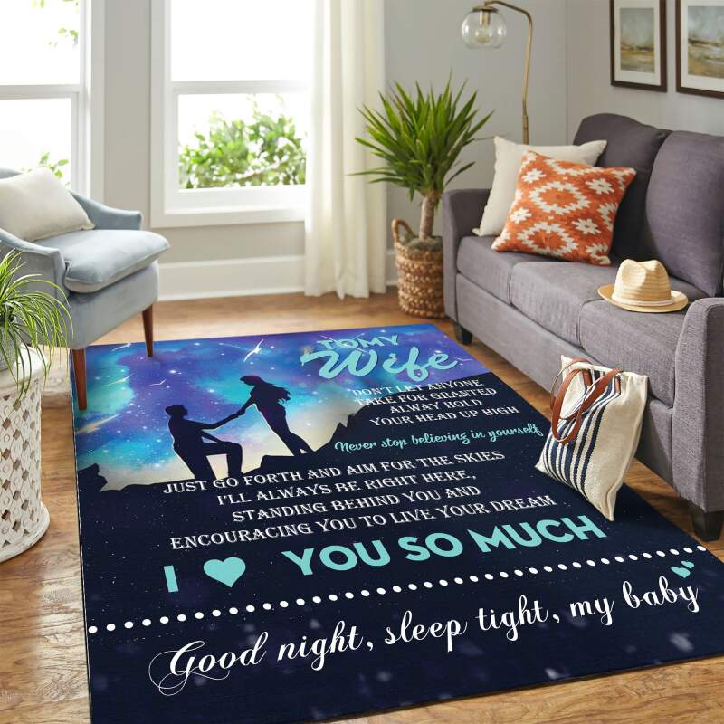Fleece Blanket To My Wife Love You So Much Mk Carpet Area Rectangle Rug CEAD48
