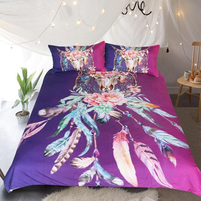 Floral Dream Catcher 3D Customized Duvet Cover Bedding Set