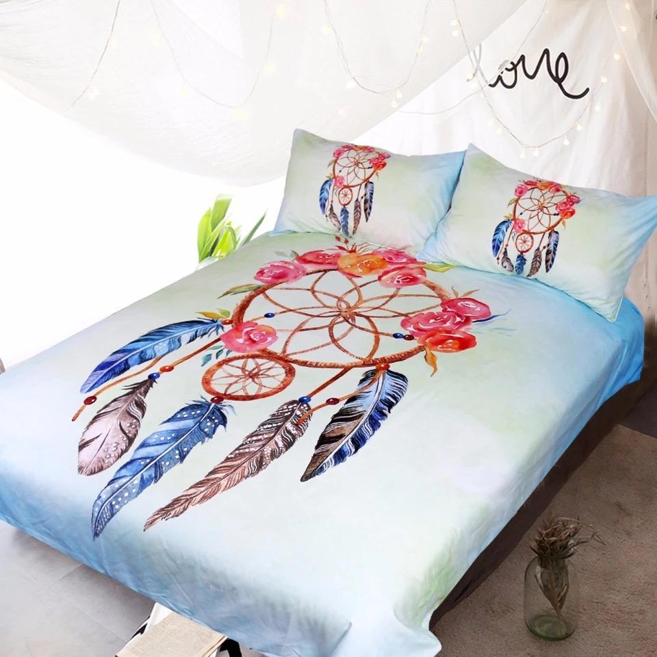 Floral Dreamcatcher 3D Customized Duvet Cover Bedding Set