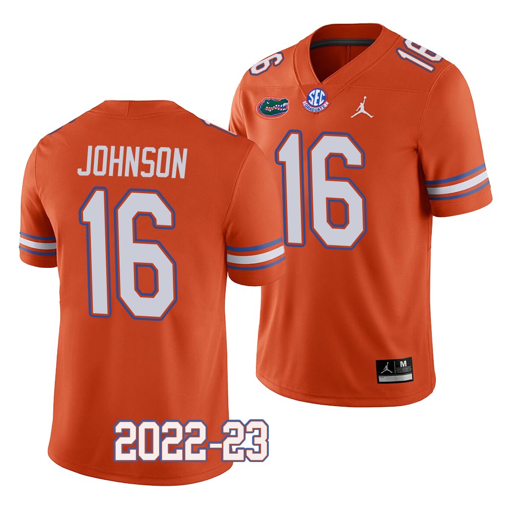 Florida Gators #16 Tre'Vez Johnson 2022-23 College Orange Jersey Men's