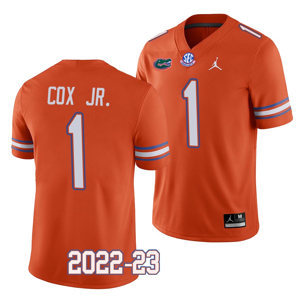 Florida Gators #1 Brenton Cox Jr. 2022-23 College Orange Jersey Men's
