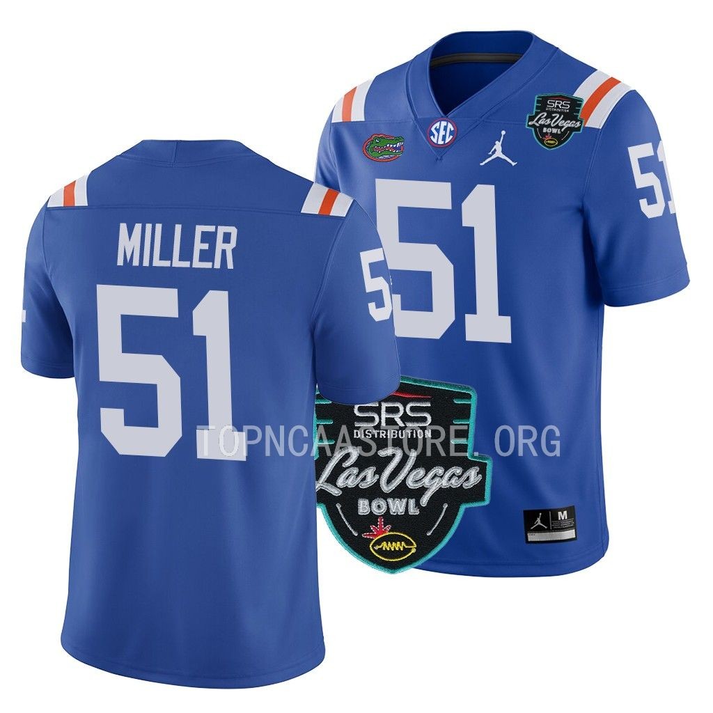 Florida Gators #51 Ventrell Miller 2022 Las Vegas Bowl Blue College Jersey Men's