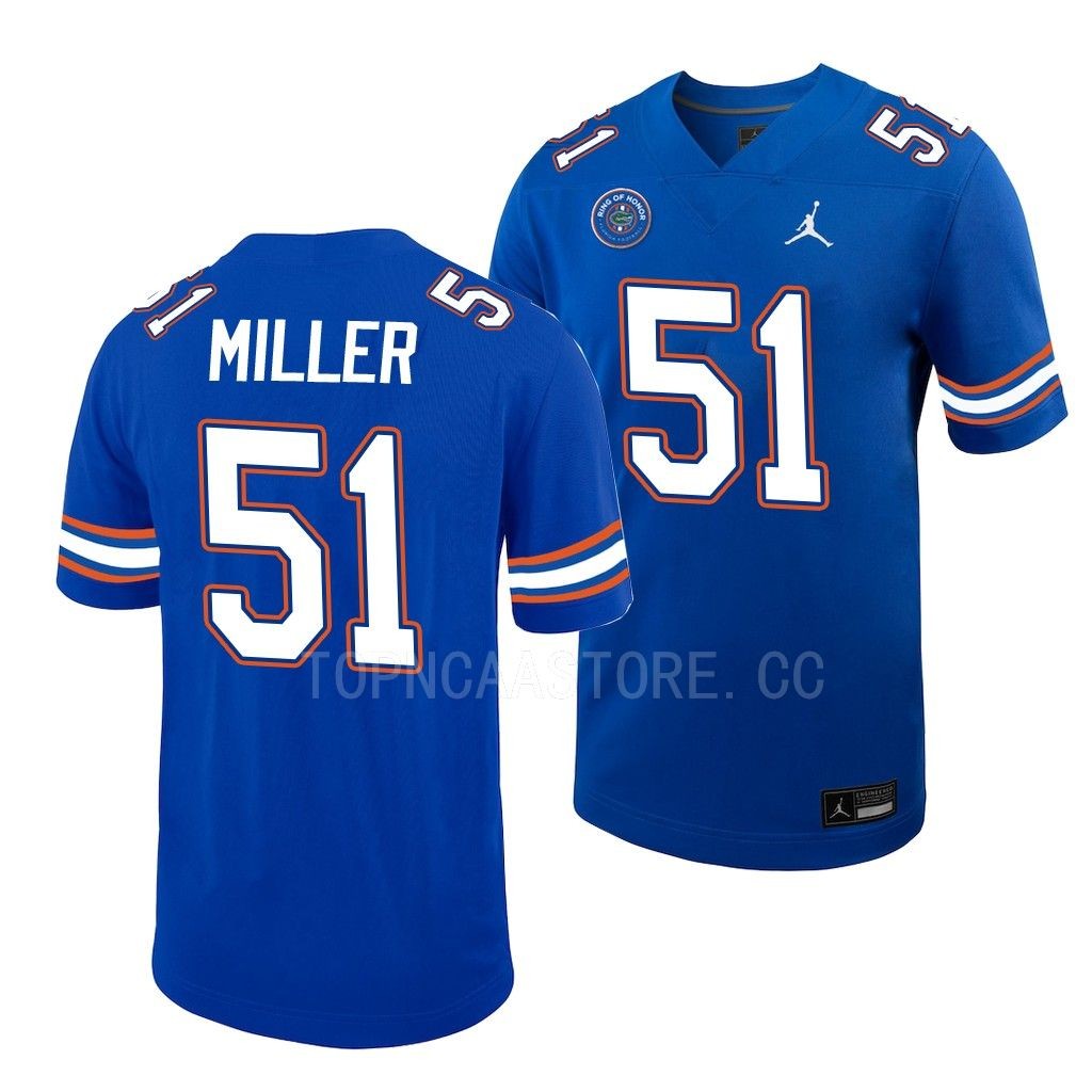Florida Gators #51 Ventrell Miller Ring Of Honor Royal Untouchable Jersey Men's