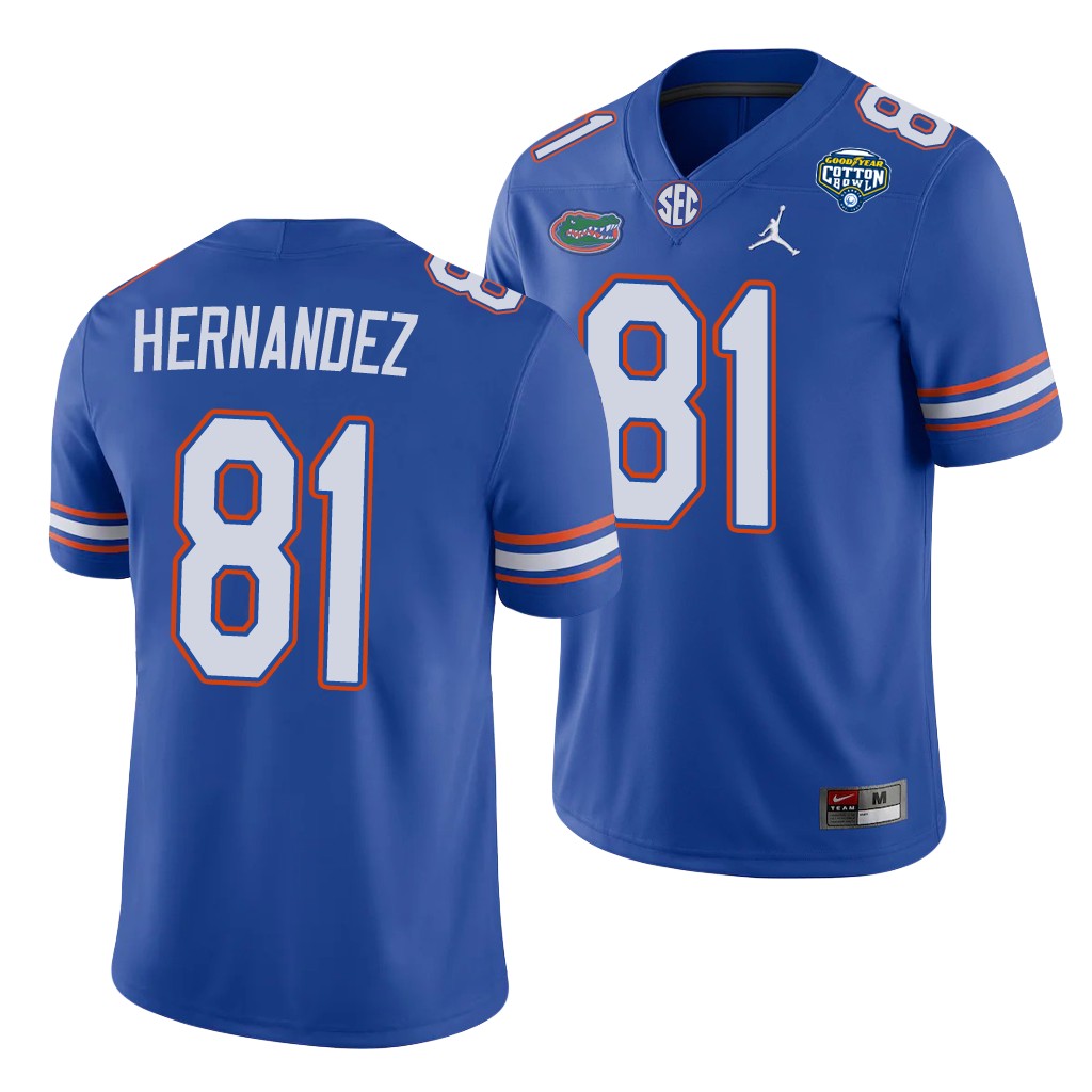 Florida Gators Aaron Hernandez Royal 2020 Cotton Bowl Game Jersey