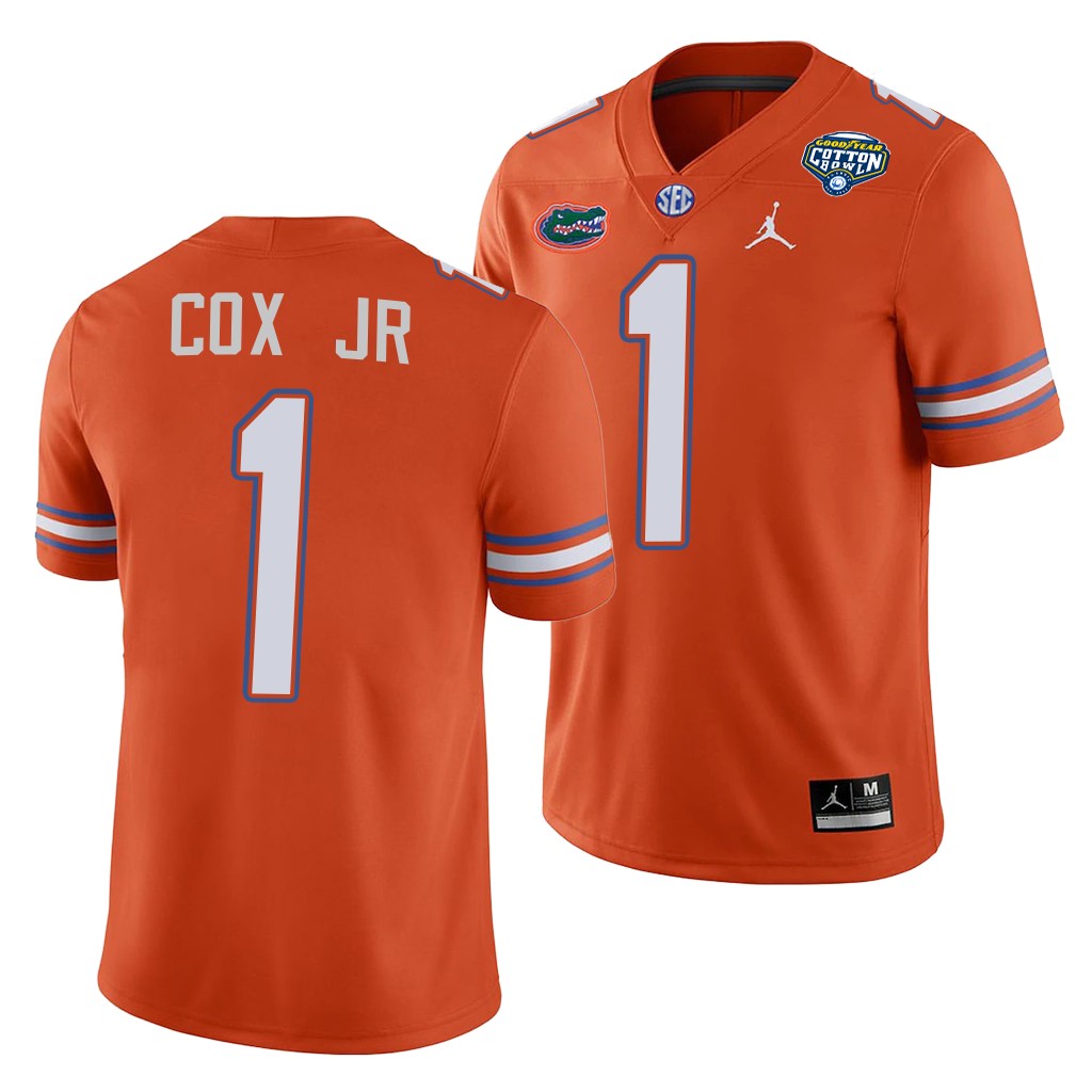 Florida Gators Brenton Cox Jr. 2020 Cotton Bowl Classic Orange College Jersey