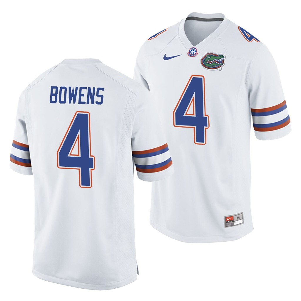 Florida Gators Chauncey Bowens Jersey College White #4 2024 4-star RB Men's Shirt