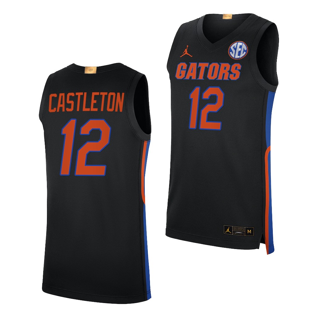Florida Gators Colin Castleton #12 Black College Jersey 2021-22 Elite Limited