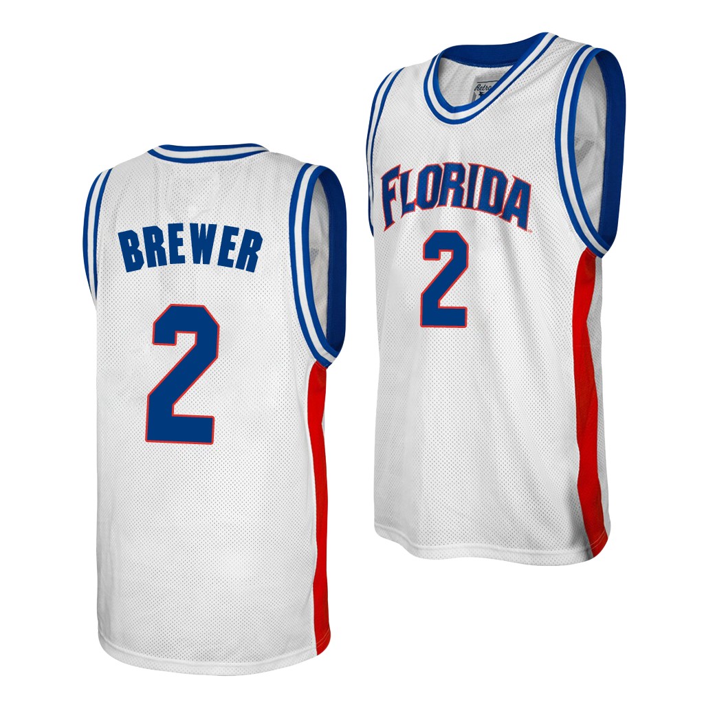 Florida Gators Corey Brewer White Alumni College Baketball Jersey Florida Gators