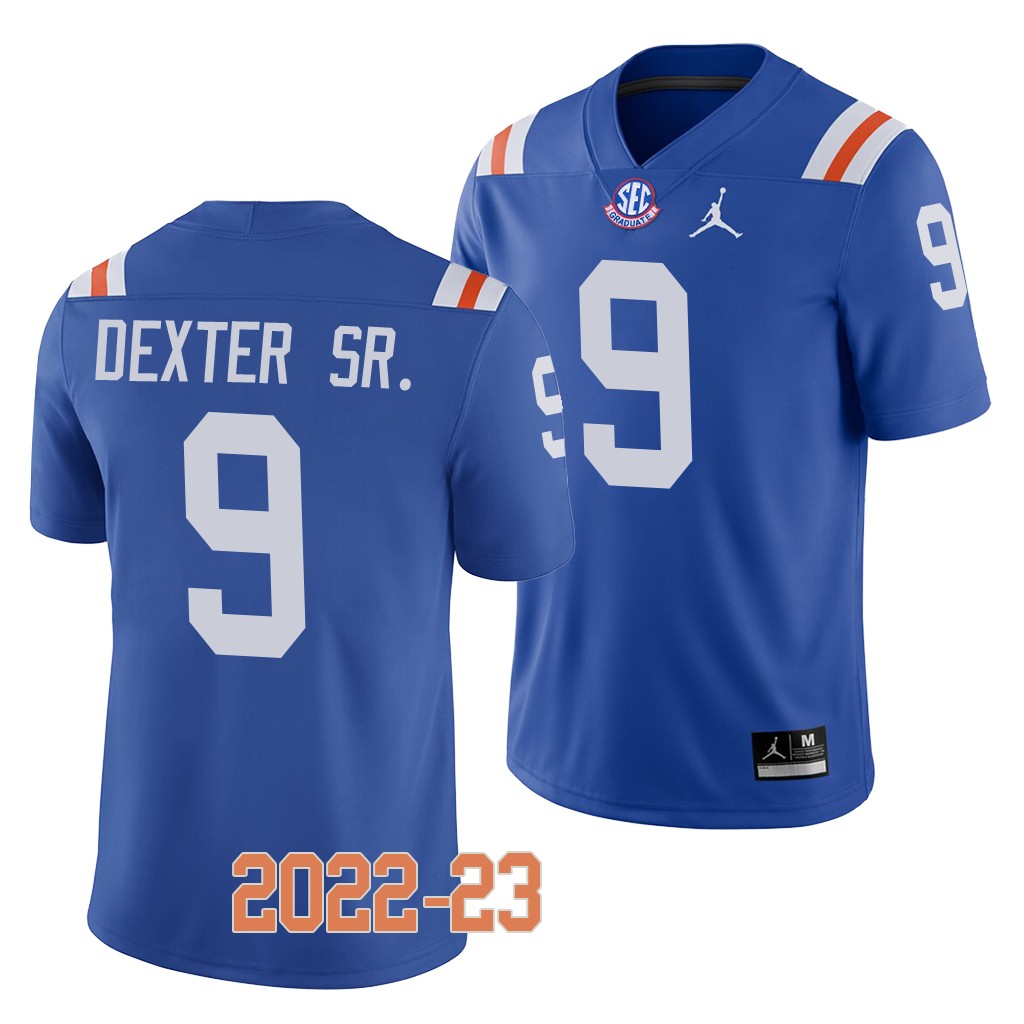 Florida Gators Gervon Dexter Sr. College Jersey #9 Blue 2022-23 Throwback Uniform