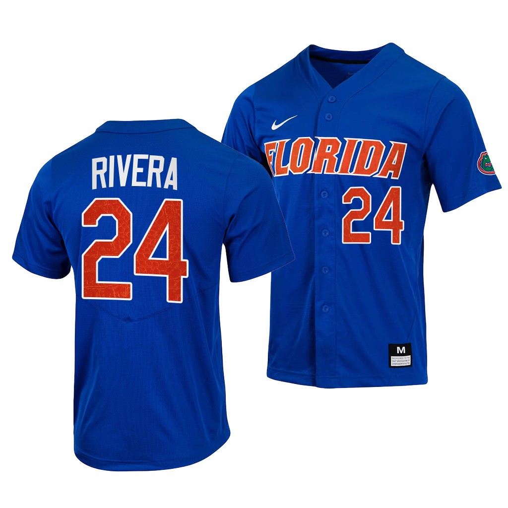 Florida Gators Josh Rivera 2022 College Full-Button Royal #24 Jersey