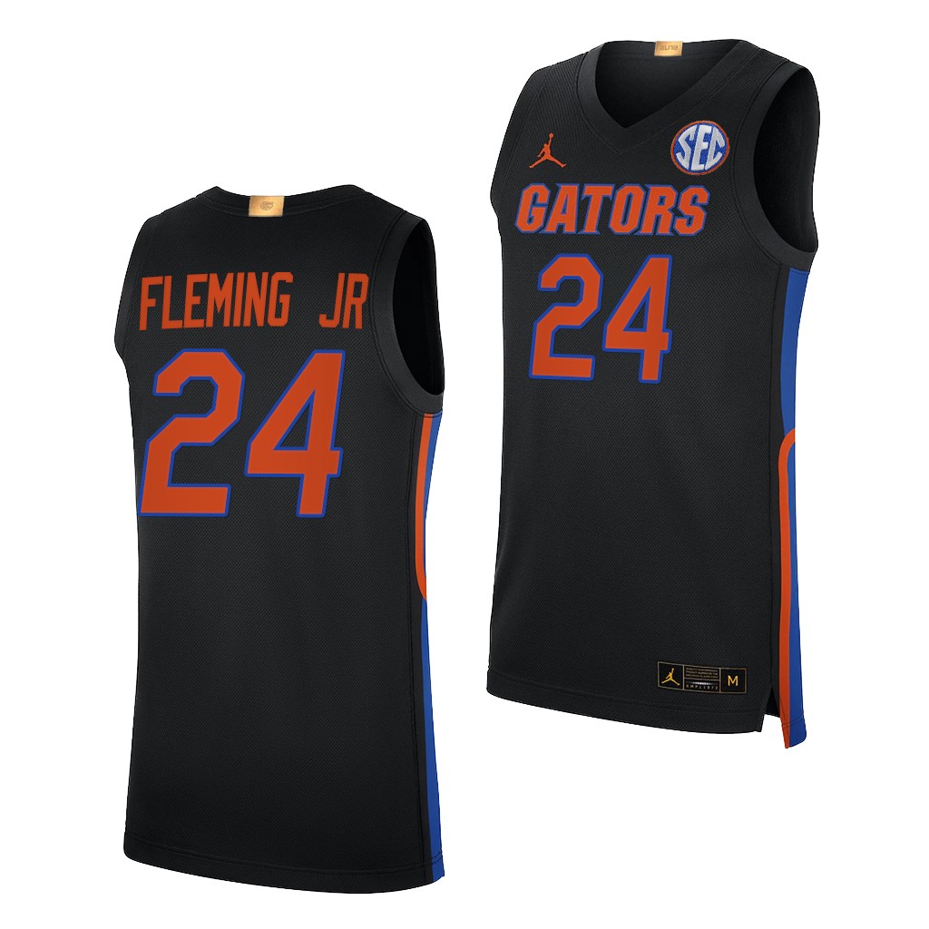 Florida Gators Phlandrous Fleming Jr. #24 Black College Jersey 2021-22 Elite Limited