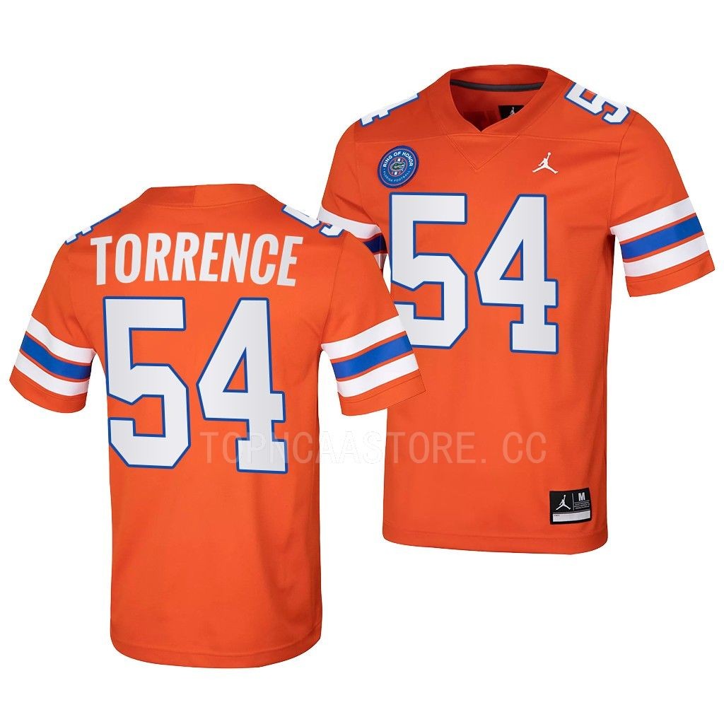 Florida Gators Ring Of Honor O'Cyrus Torrence #54 Orange Men's Jersey