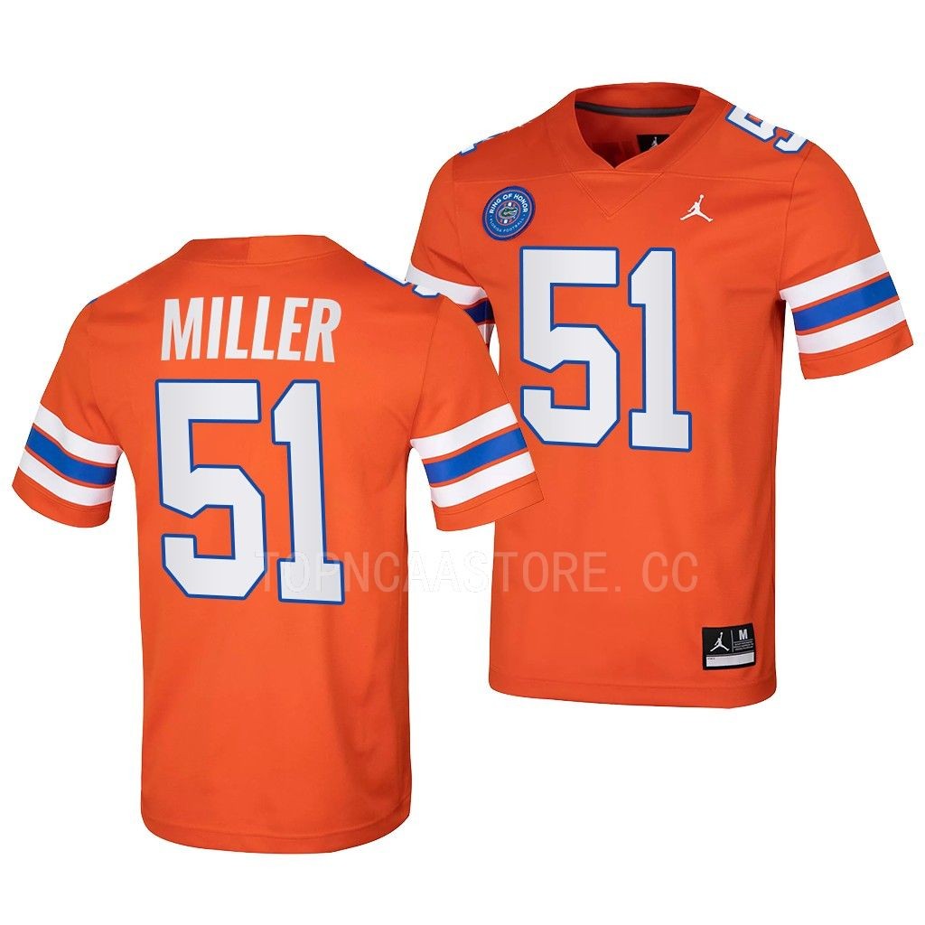 Florida Gators Ring Of Honor Ventrell Miller #51 Orange Men's Jersey
