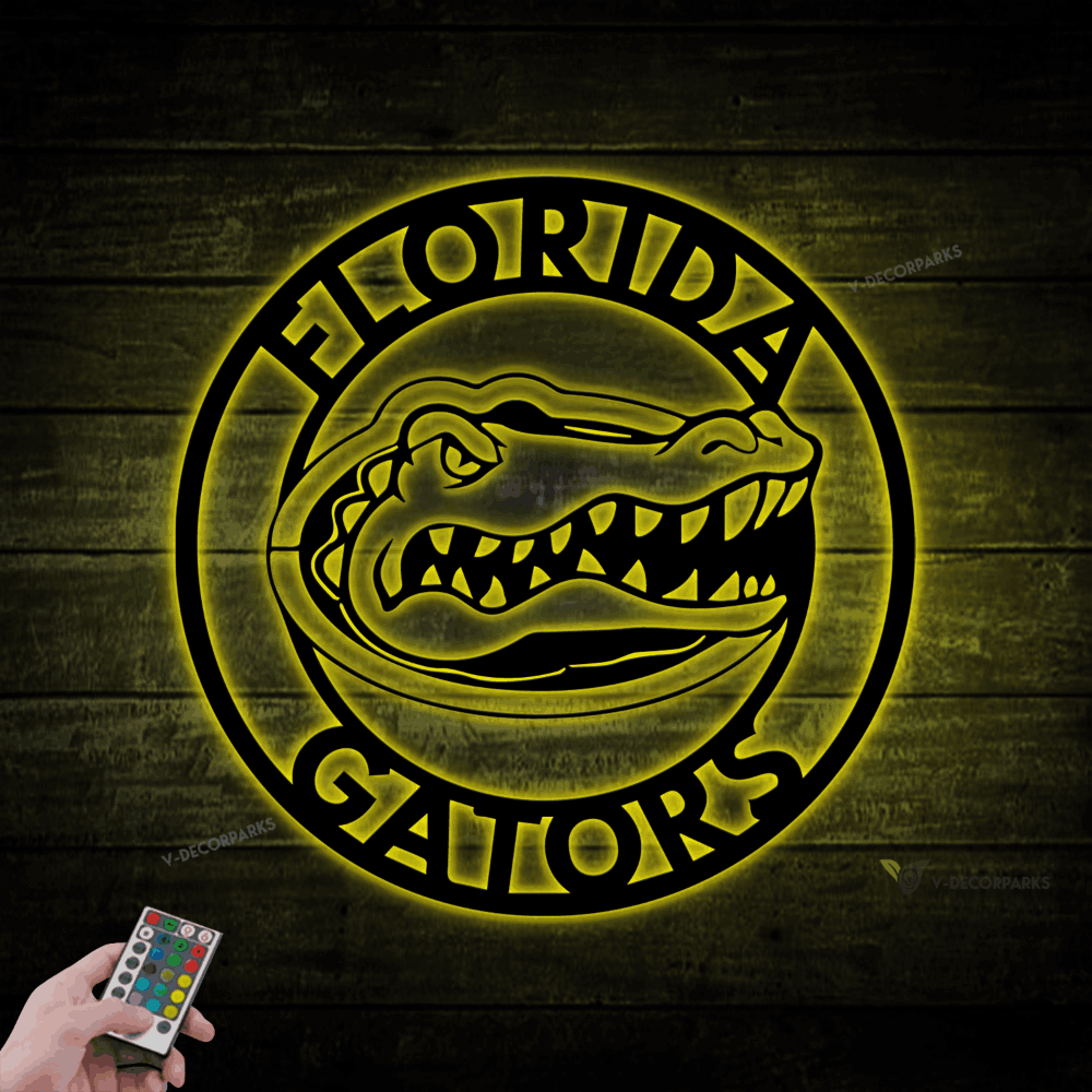 Florida Gators Sign With Led Lights, Florida Sign, Custom Florida Sign, Uf Gators Sign, Metal Florida Gators Sign, Florida Swamp Sign, The Swamp”