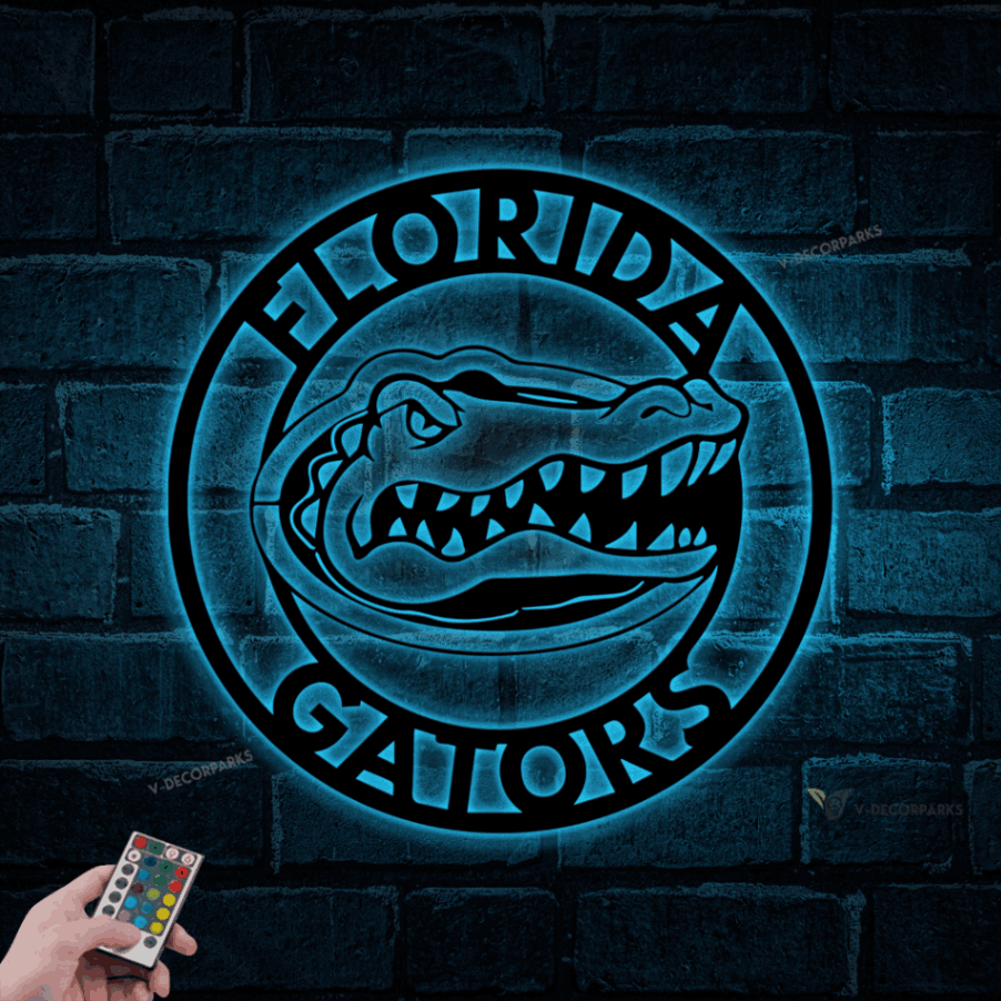 Florida Gators Sign With Led Lights, Florida Sign, Custom Florida Sign, Uf Gators Sign, Metal Florida Gators Sign, Florida Swamp Sign, The Swamp”