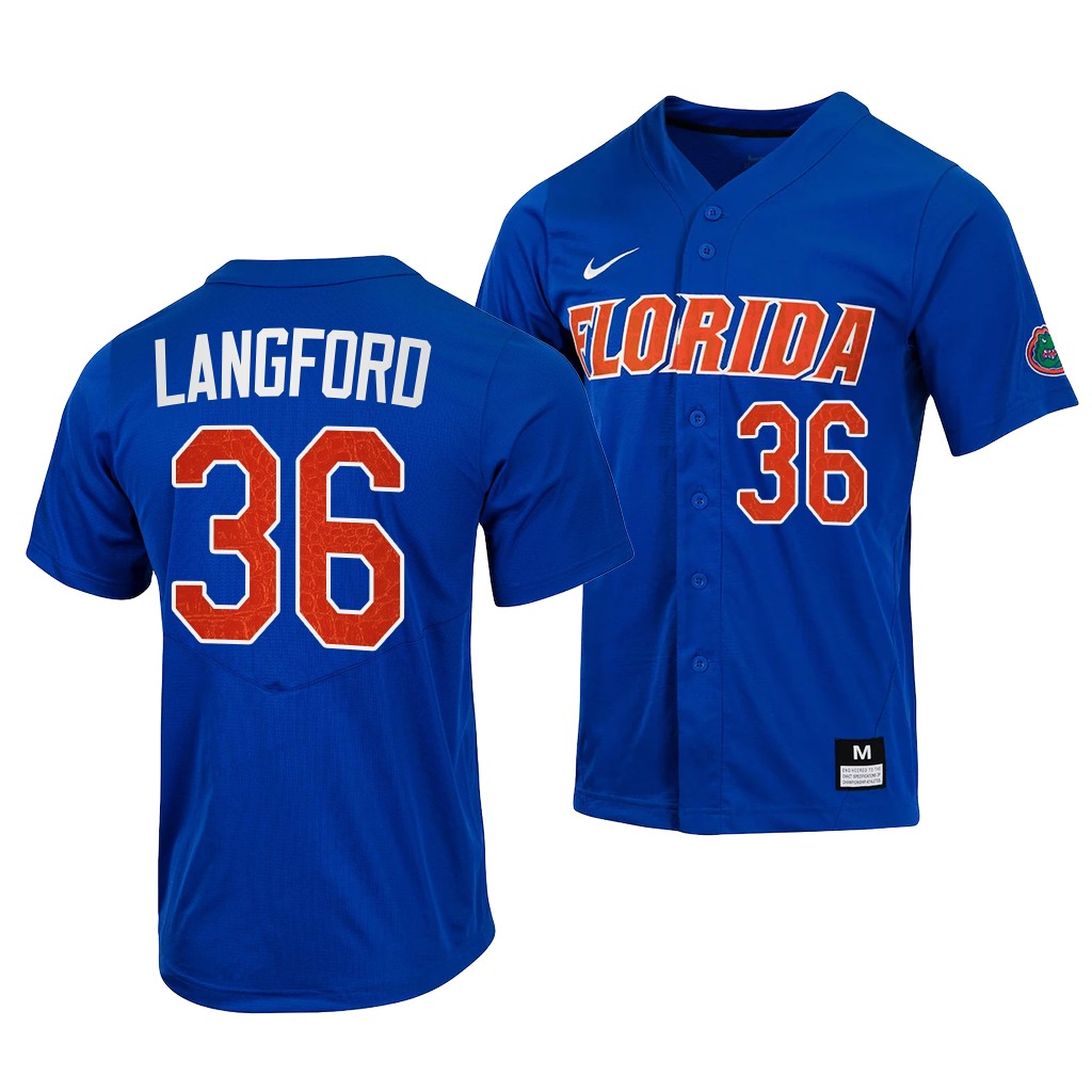 Florida Gators Wyatt Langford 2022 College Full-Button Royal #36 Jersey