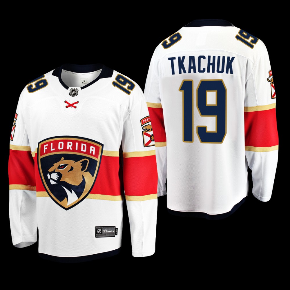 Florida Panthers #19 Matthew Tkachuk White 2022 Away Breakaway Player Jersey
