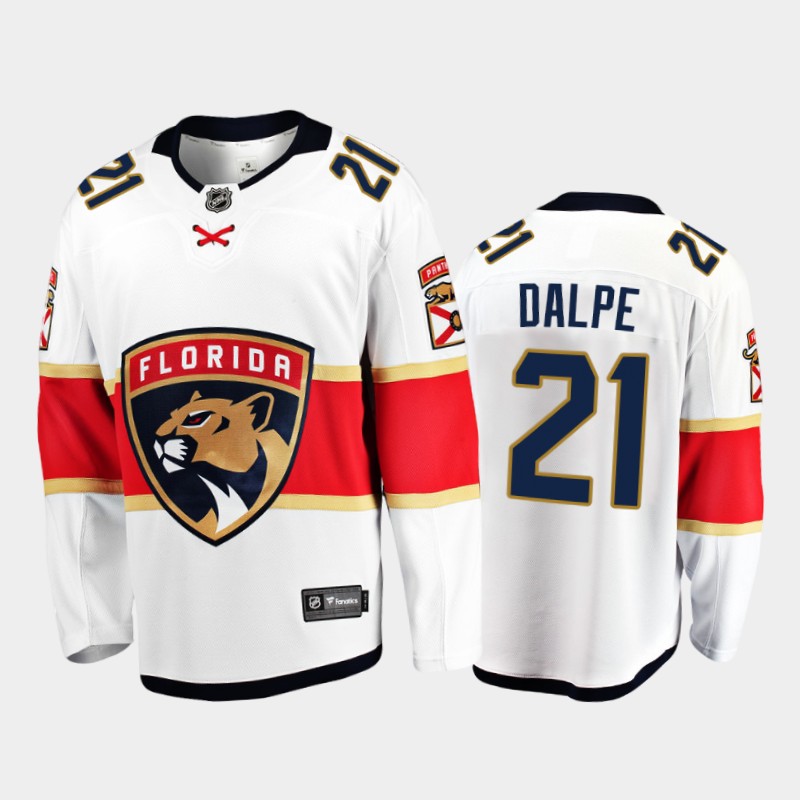 Florida Panthers #21 Zac Dalpe Away White 2021-22 Player Jersey