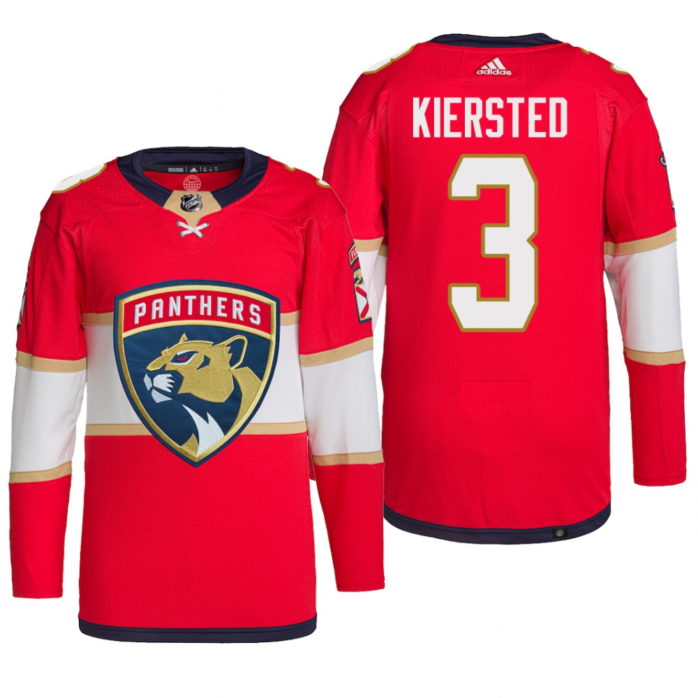 Florida Panthers 2022 Home Jersey Matt Kiersted Red #3 Primegreen Uniform