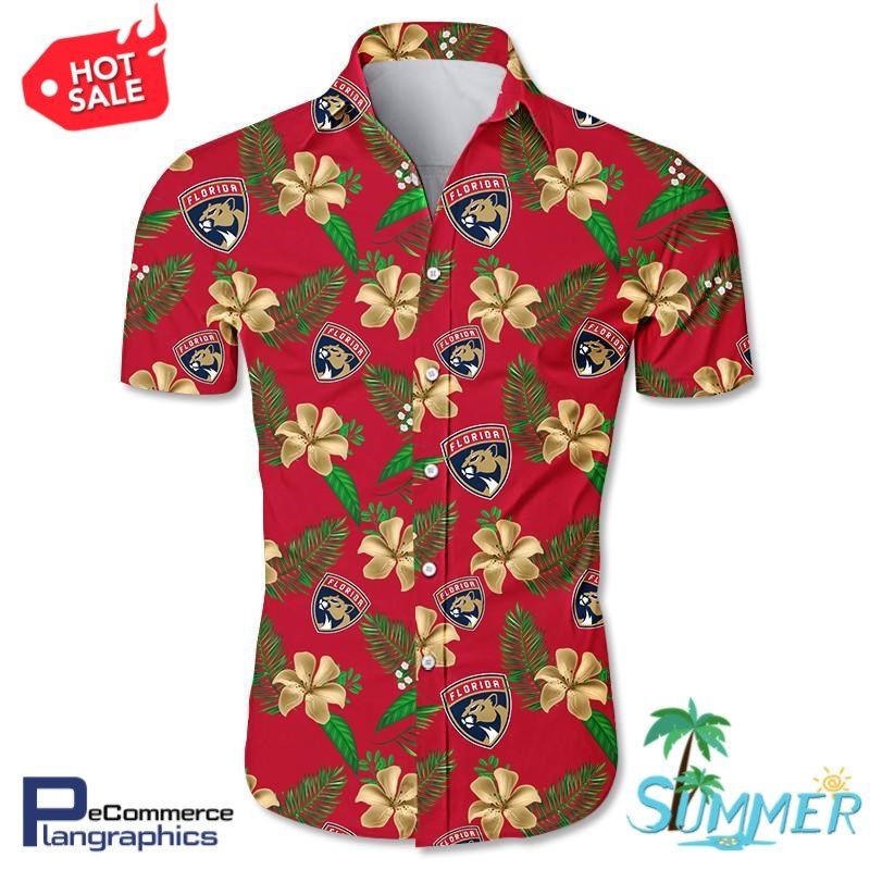 Florida Panthers All Over Print Hawaiian Aloha Shirt Hawaiian Beach Shirt