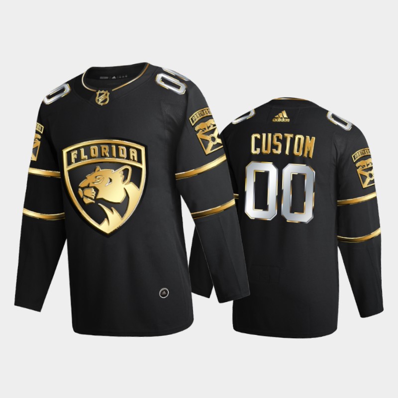 Florida Panthers Custom #00 2020-21 Golden Black Limited Jersey