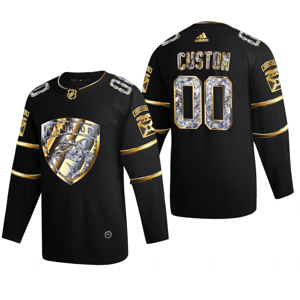 Florida Panthers Custom #00 Diamond Edition 2022 Stanley Cup Playoffs Black Jersey