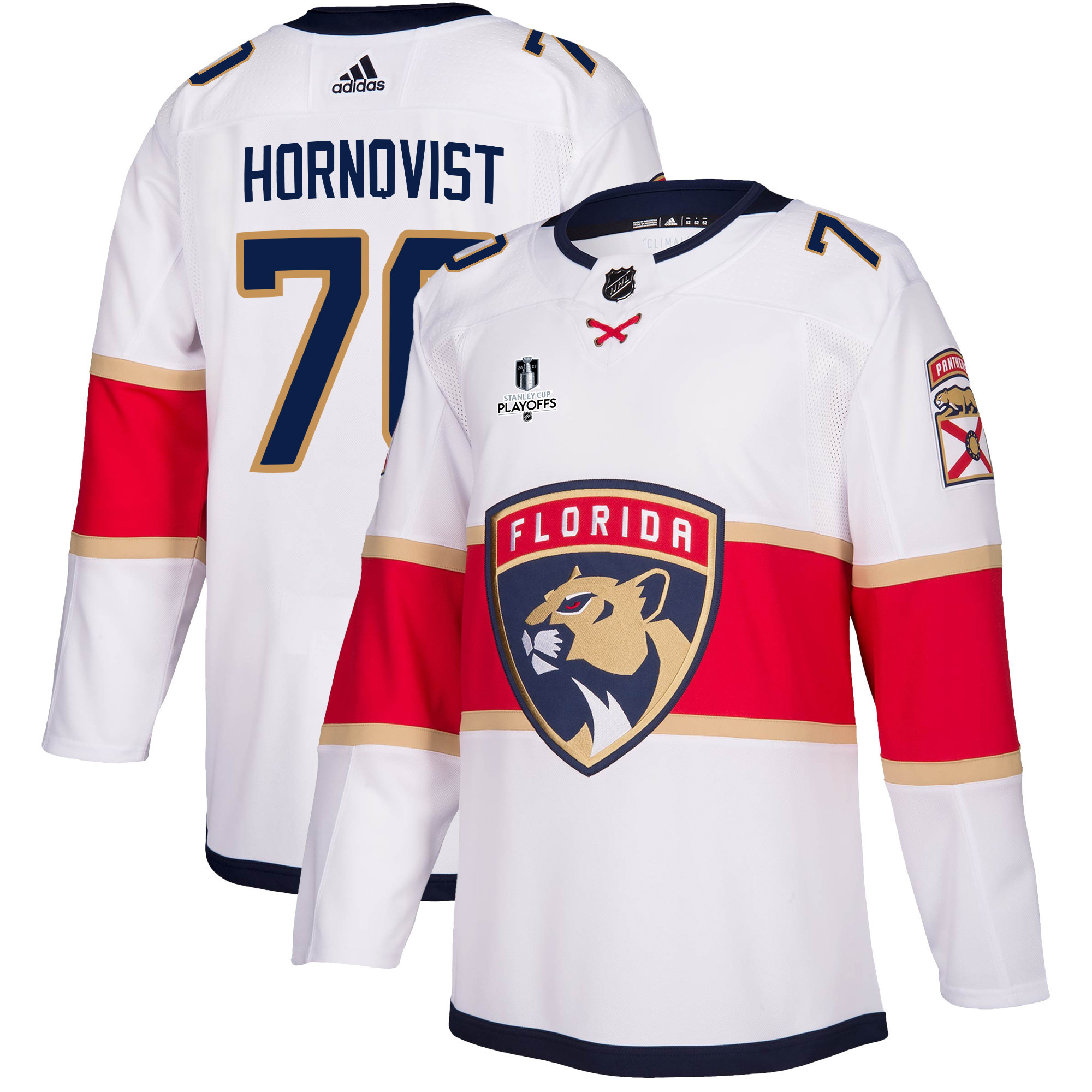 Florida Panthers Patric Hornqvist 70 Away 2023 Stanley Cup Playoffs Breakaway Men Stitched Jersey – White