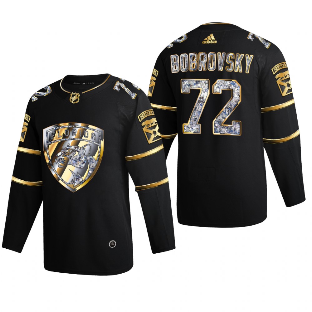 Florida Panthers Sergei Bobrovsky #72 Diamond Edition 2022 Stanley Cup Playoffs Black Jersey