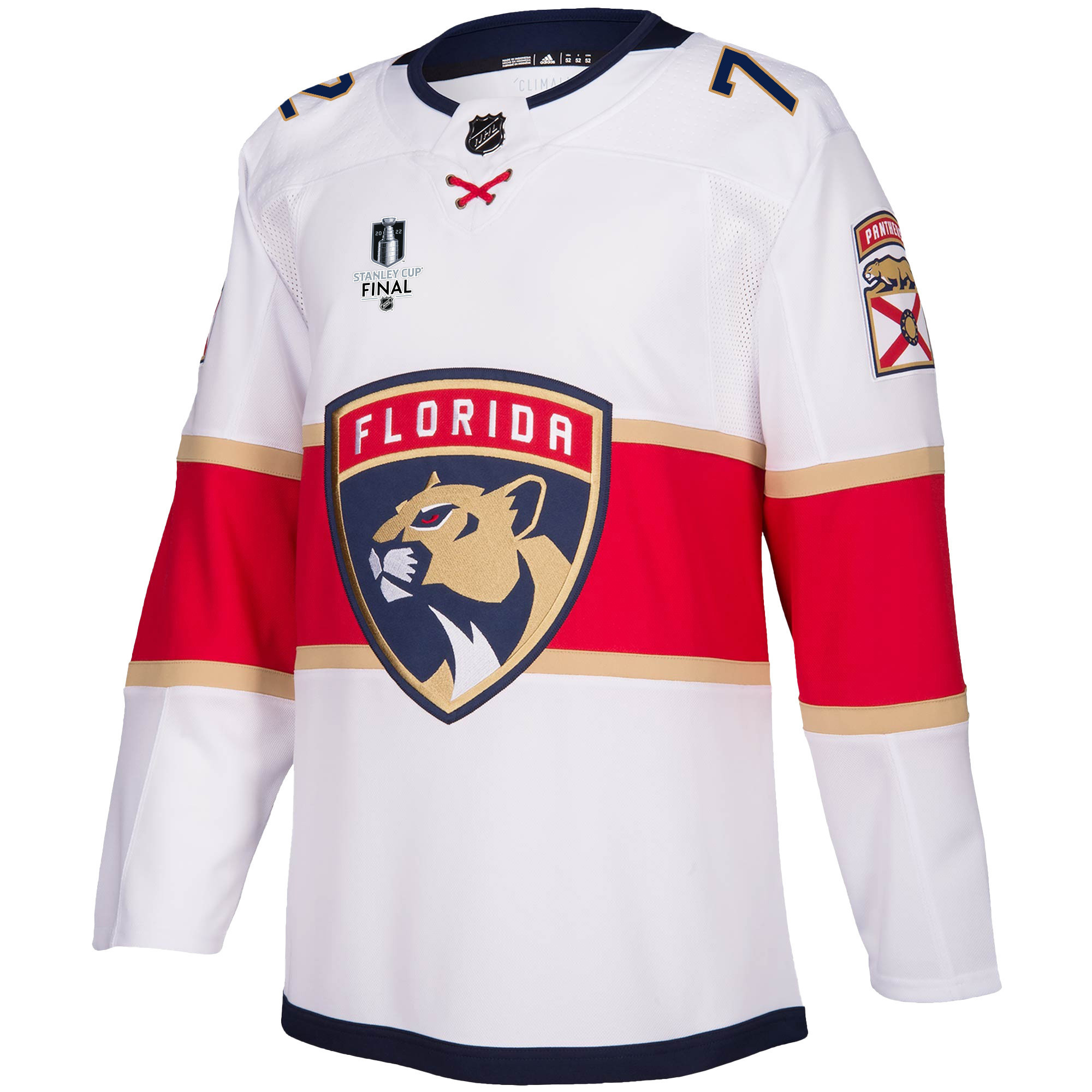 Florida Panthers Sergei Bobrovsky 72 Away 2023 Stanley Cup Final Breakaway Men Stitched Jersey – White