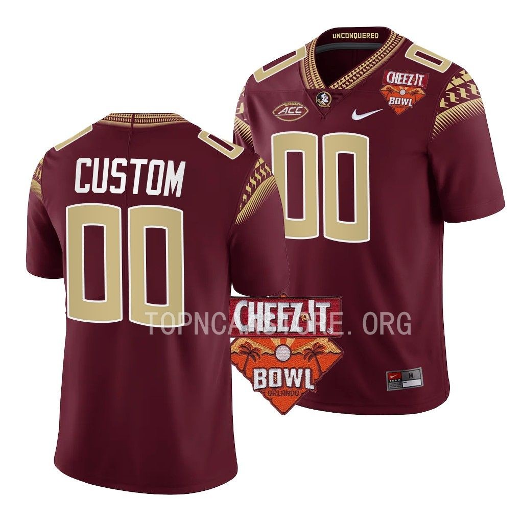 Florida State Seminoles #00 Custom 2022 Cheez-It Bowl Garnet College Jersey Men's