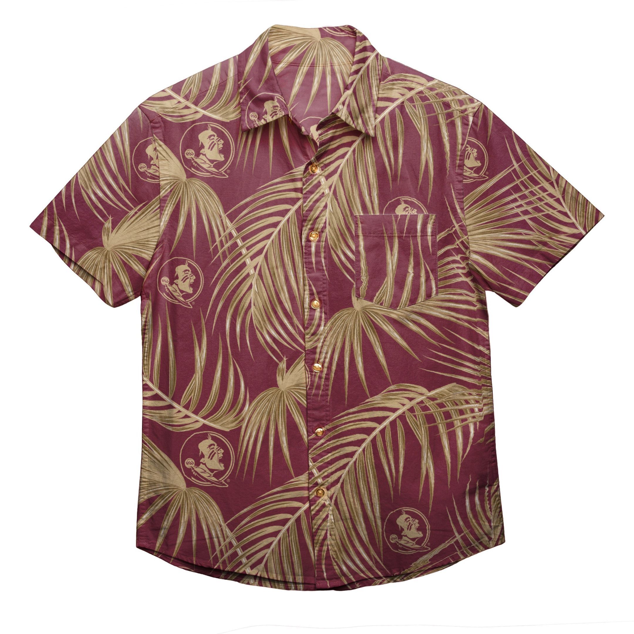 Florida State Seminoles NCAA Mens Hawaiian Aloha Button Up Shirt Hawaiian Beach