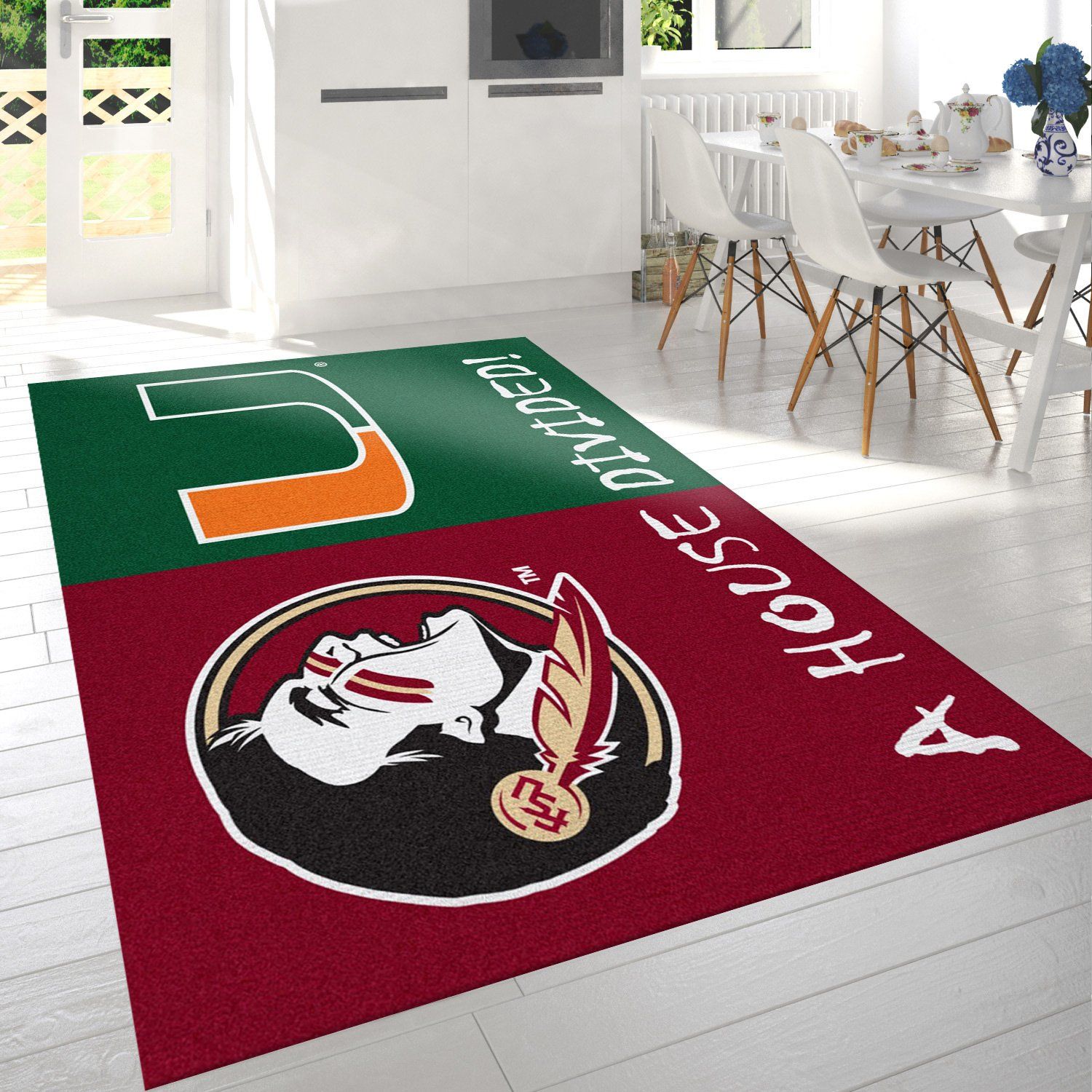 Florida State Vs Miami Ncaa Rectangle Rug – Custom Size And Printing