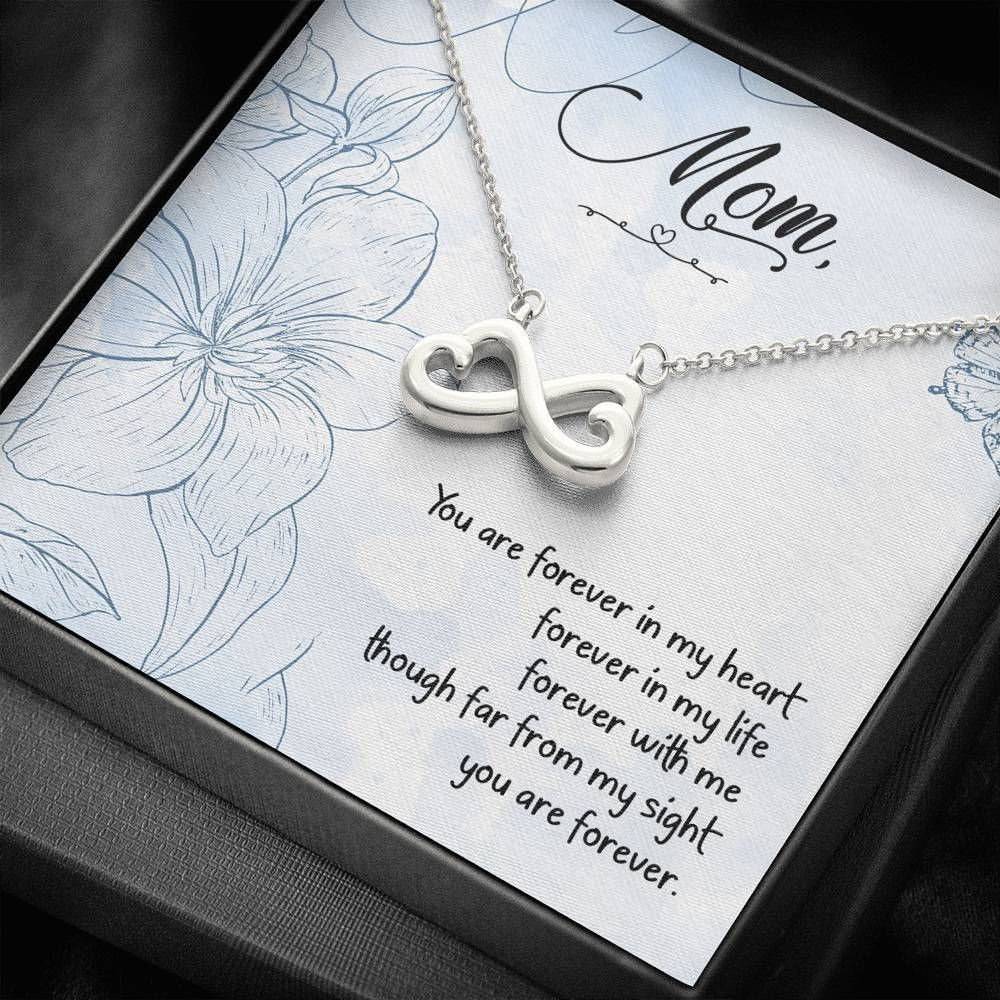 Flower Gift For Mom Infinity Heart Necklace You Are Forever In My Heart