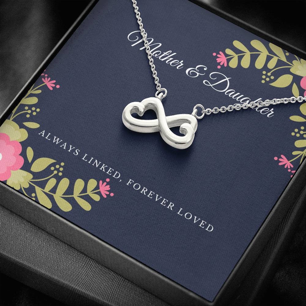 Flower Infinity Heart Necklace Gift For Mother Daughter Forever Loved