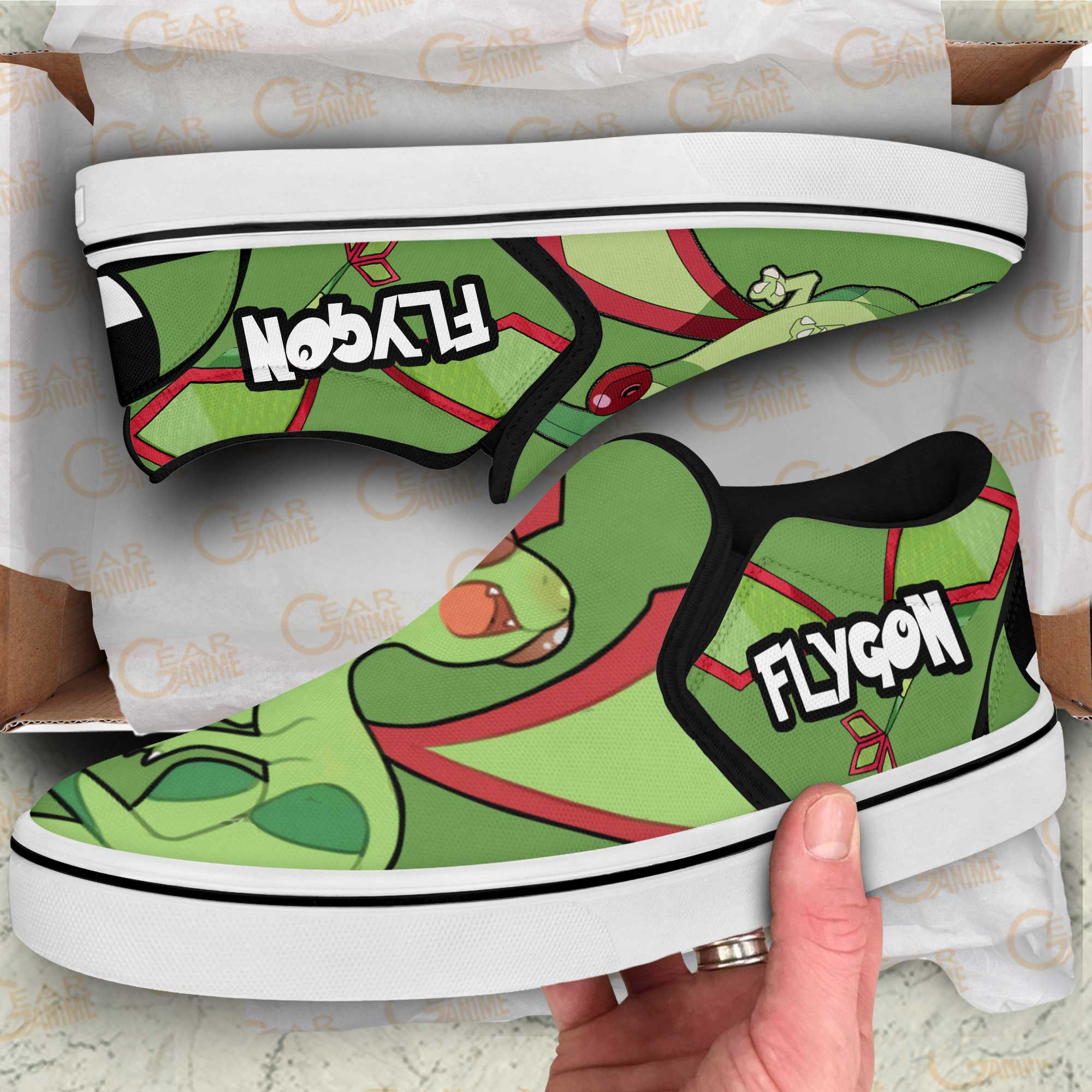 Flygon Slip-On Shoes Canvas Pokemon Custom Anime Shoes