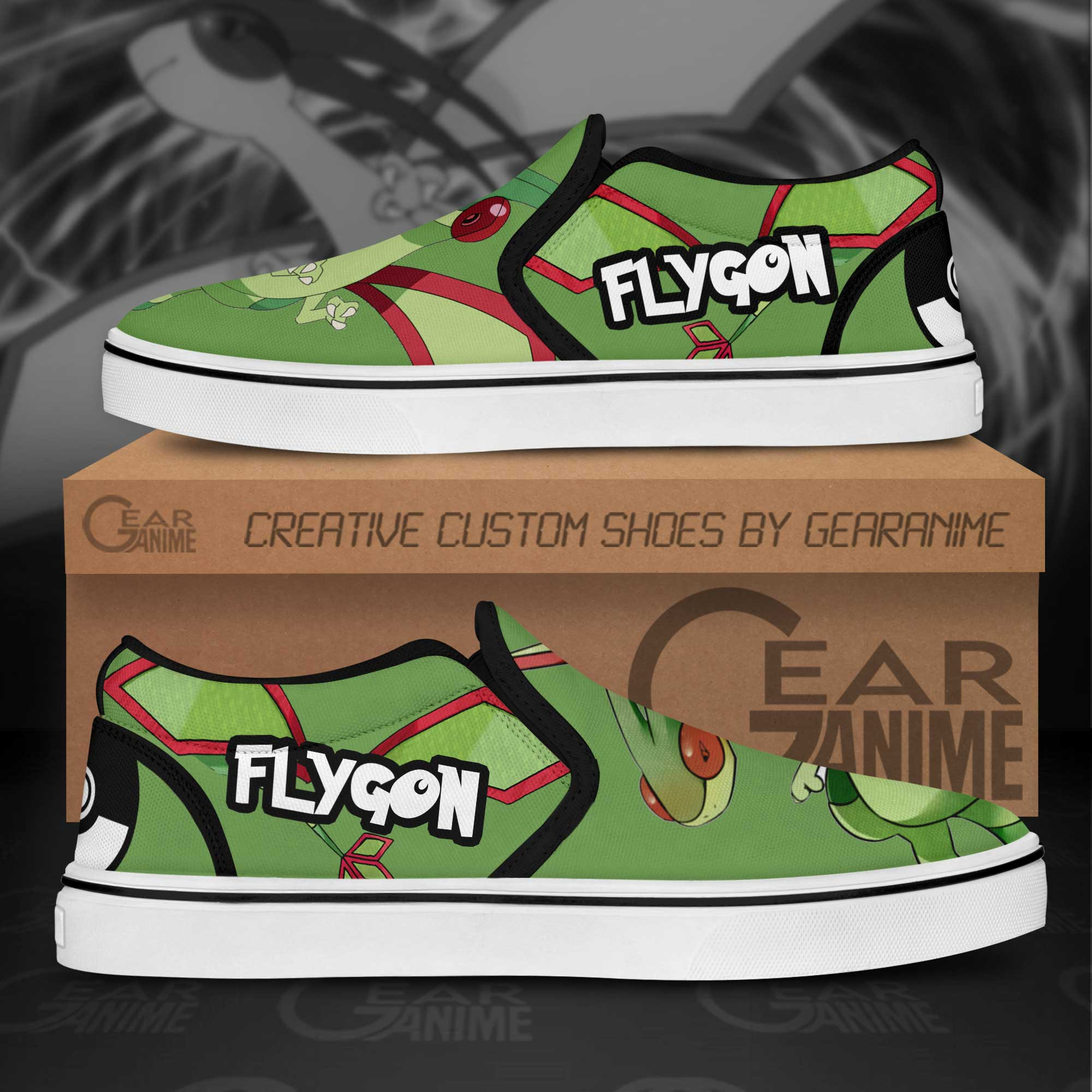 Flygon Slip-On Shoes Canvas Pokemon Custom Anime Shoes