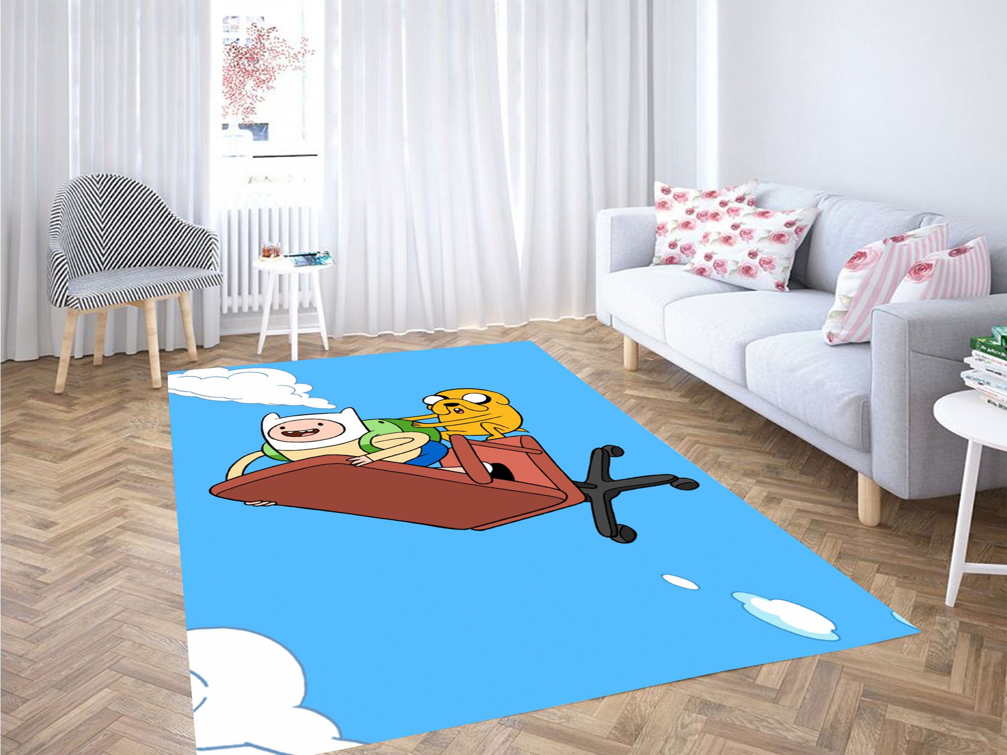 Flying Finn And Jack Adventure Time Carpet Rectangle Rug