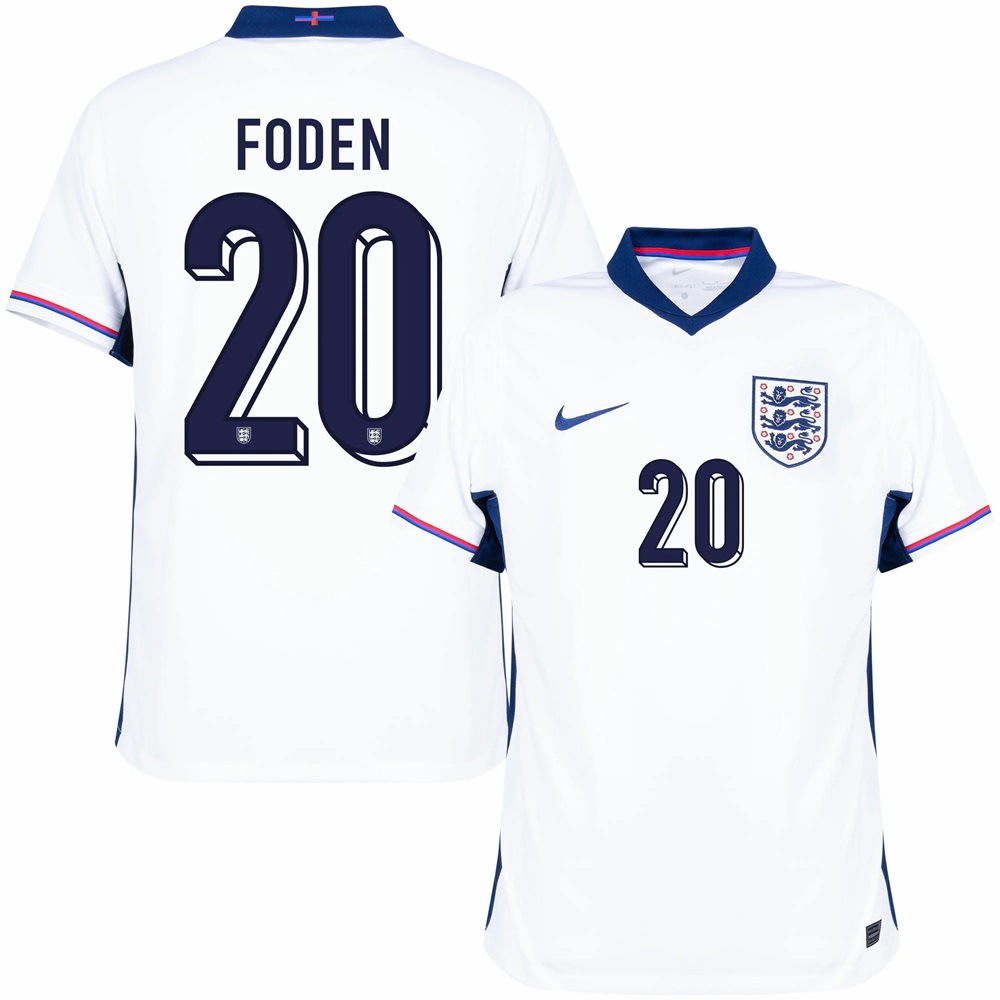 Foden Men's England 2024 Stadium Home Soccer Jersey