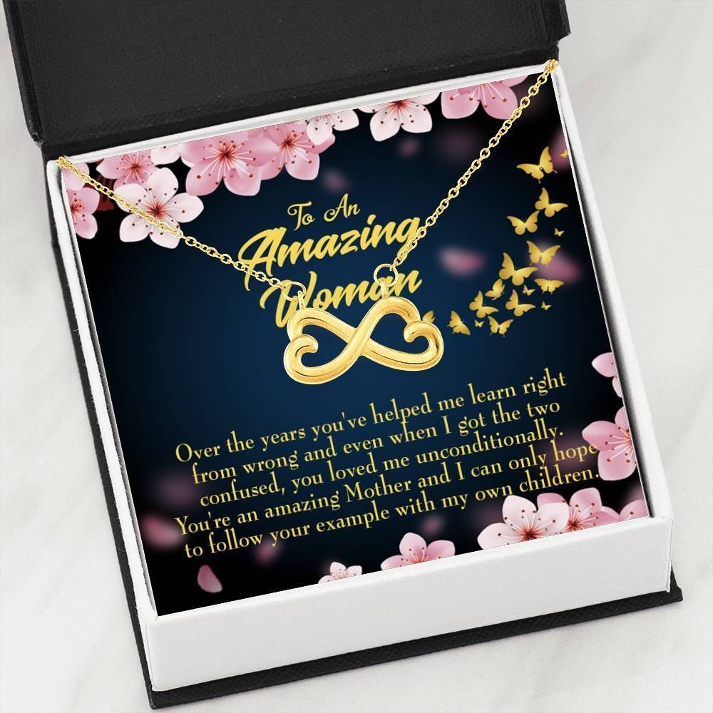 Follow Your Example With My Own Children Infinity Heart Necklace Gift For Mom