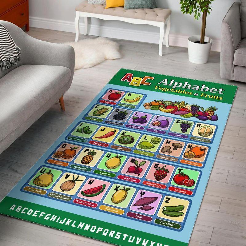 Food Alphabet Area Rectangle Rug