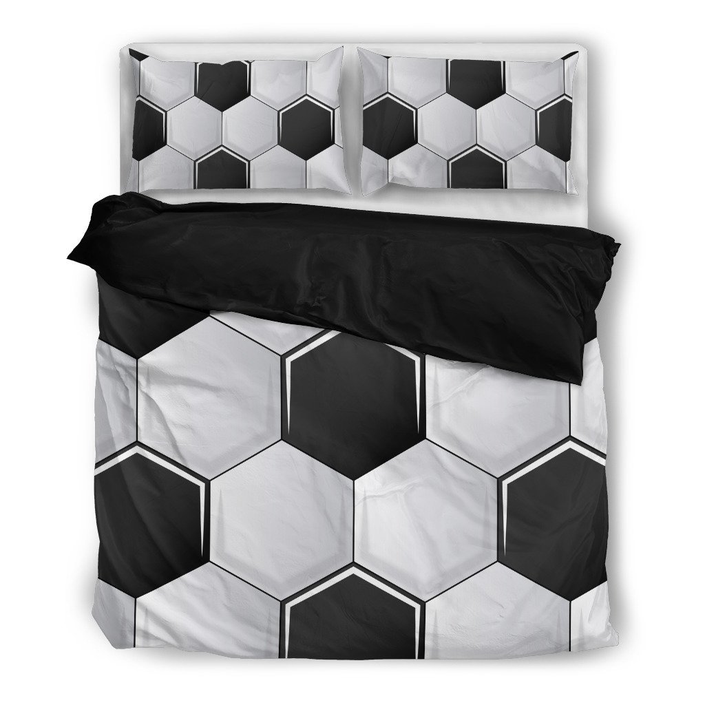 Football Black 3D Customized Duvet Cover Bedding Set
