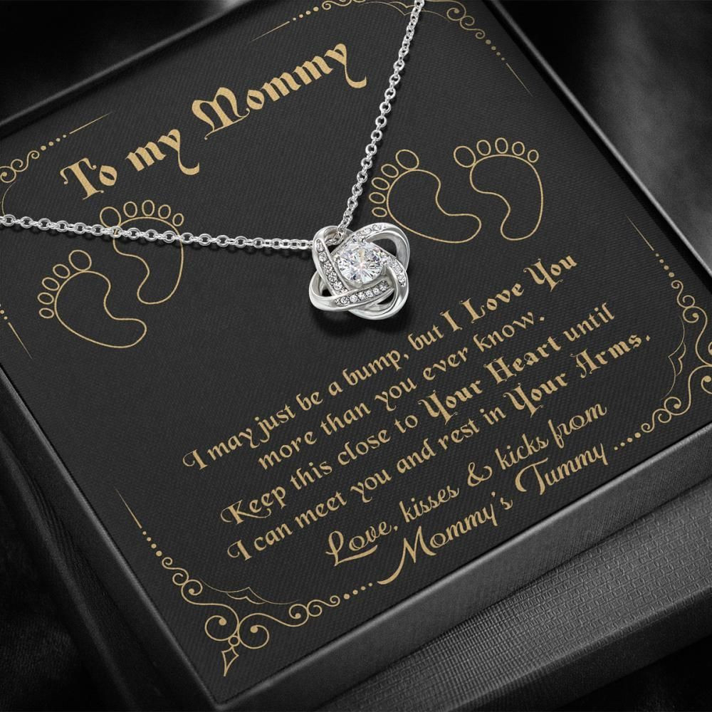 Footprint Gift For Mom Love Knot Necklace Love You More Than You Ever Know
