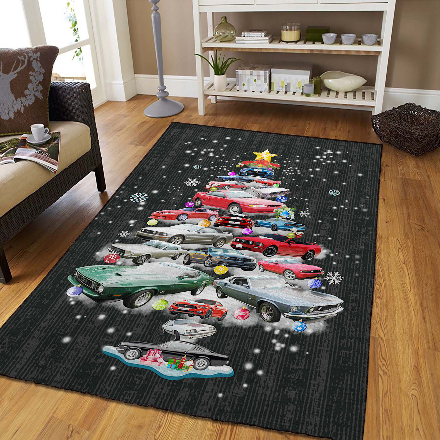 Ford Mustang Area Rectangle Rug