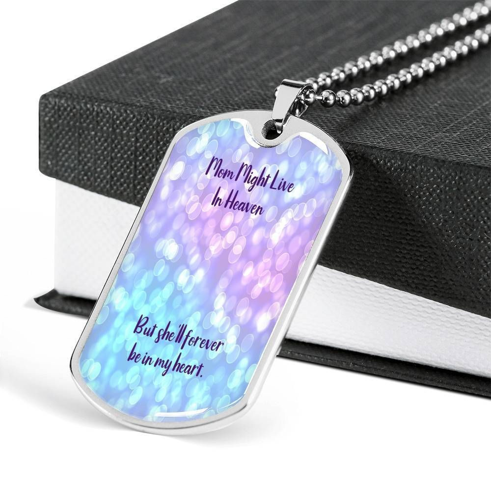Forever In My Heart Dog Tag Necklace For Mom