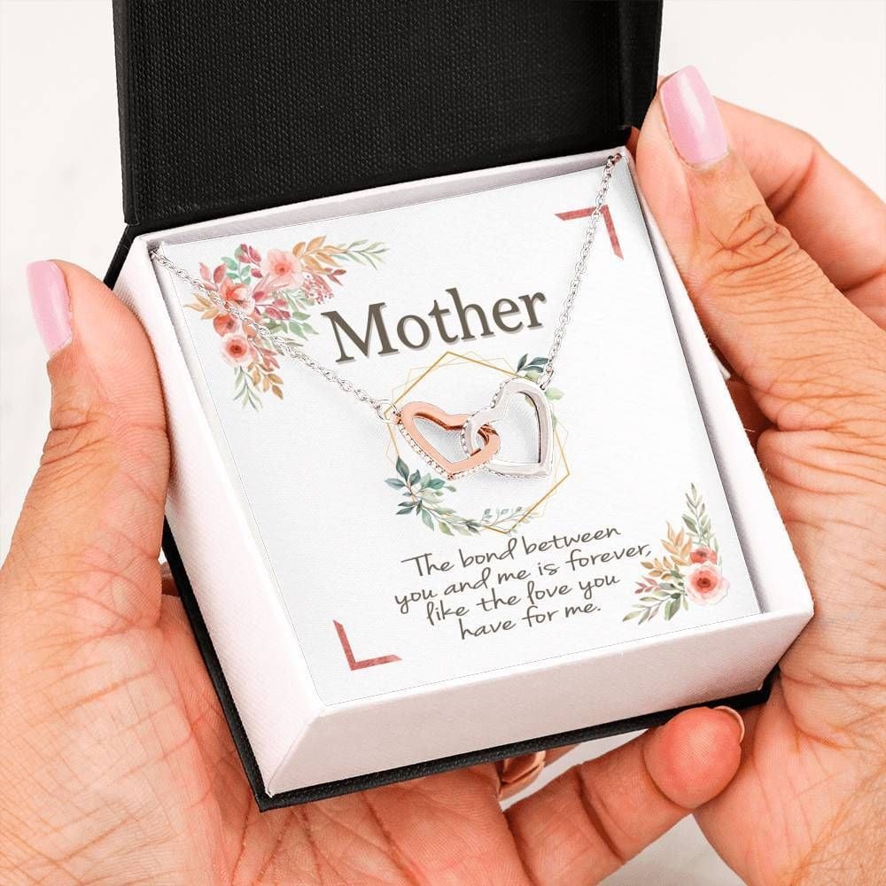 Forever Love Heart Necklace For Mother The Bond Between Interlocking Hearts Necklace