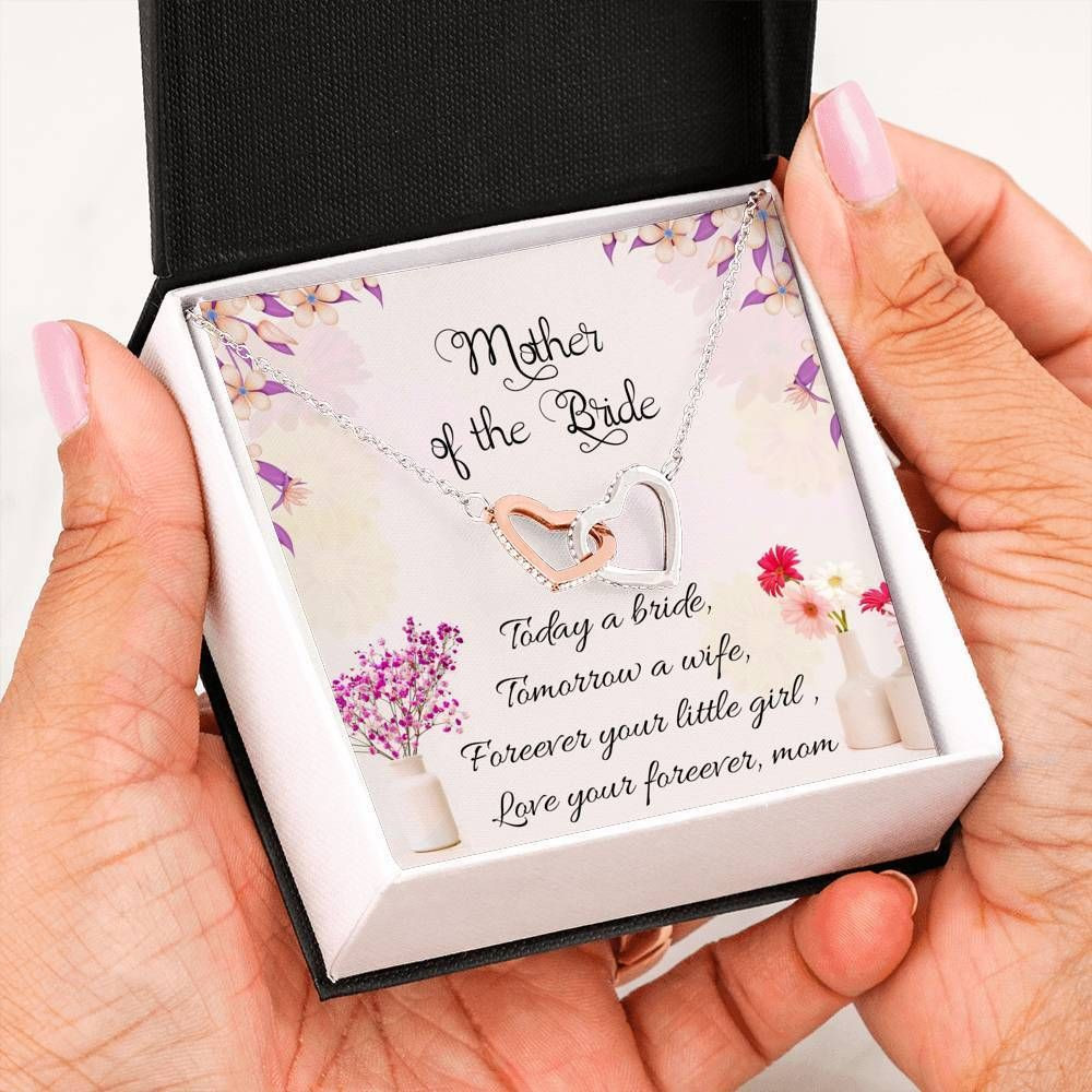 Forever Your Little Girl Interlocking Hearts Necklace Gift For Mother Of The Bride